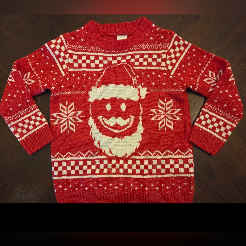Holiday Time Red Santa Crewneck Sweater